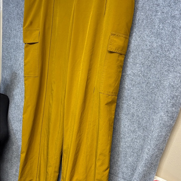 Athleta Nolita Pull on Pants in Brass Yellow Wide Leg Lightweight Casual Size 16 - Picture 4 of 11